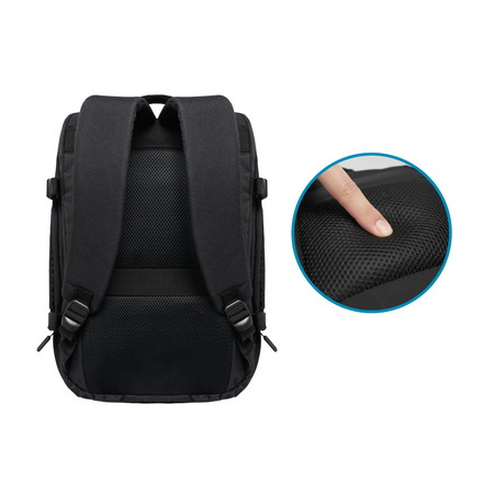Plecak podróżny do samolotu 50x33x20 czarny kabinowy Ryanair Wizz Air WJ8572C black