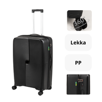 Walizka na kółkach czarna średnia – elegancka, funkcjonalna, do samolotu, lekka i pojemna Wowbag 7918 M black