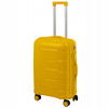 Walizka podróżna żółta – średnia, lekka i odporna, ciche kółka 360°, solidna i praktyczna do samolotu Wowbag 6910 M yellow