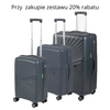 Walizki podróżne ciemnoszare komplet 3 szt. elegancki i trwały zestaw na kółkach Wowbag 7905 dark grey