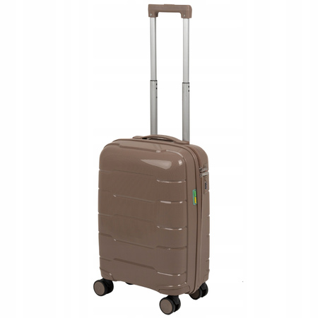 Walizka kabinowa na kółkach beżowa – stylowa, podróżna, lekka i praktyczna do samolotu Wowbag 6910 S champagne