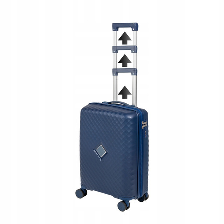 Walizka kabinowa podróżna ciemnoniebieska na kółkach, lekka i wytrzymała 41 L Wowbag 7900 S dark blue