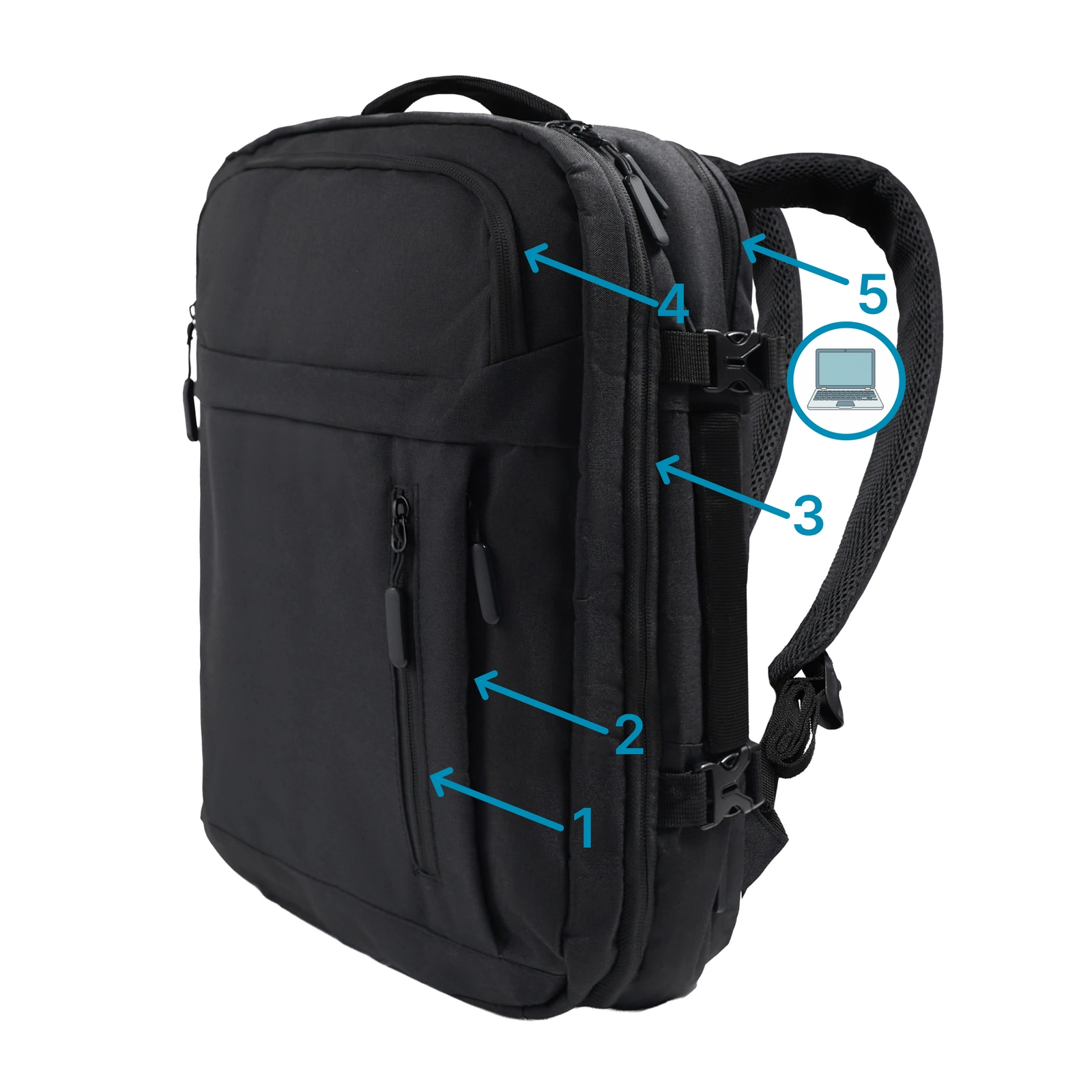 Plecak podróżny miejski czarny nowoczesny rozszerzany pojemny 42L na laptopa VIO WJ8572C black pol_pl_Plecak-podrozny-miejski-czarny-nowoczesny-rozszerzany-pojemny-42L-na-laptopa-VIO-WJ8572C-black-293_9