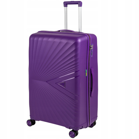 Duża walizka podróżna fioletowa na kółkach – lekka, stylowa i pojemna, do samolotu 100 L Walizka Wowbag 7905 L purple
