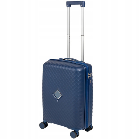 Walizka kabinowa podróżna ciemnoniebieska na kółkach, lekka i wytrzymała 41 L Wowbag 7900 S dark blue