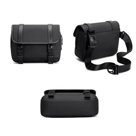 Torebka listonoszka czarna na ramię miejska wodoodporna elegancka na tablet 10,2″ 5,8 l Arctic Hunter K00568Black