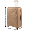 Duża walizka beżowa podróżna na kółkach lekka i wytrzymała walizka do samolotu 100L Wowbag 7905 L champagne