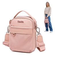 Torebka damska crossbody mała na ramię nylonowa różowa wodoodporna elegancka
