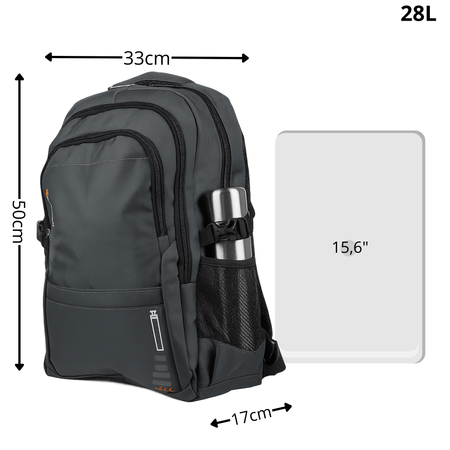 Plecak miejski szary pojemny nowoczesny młodzieżowy na laptopa 15,6" Wowbag BG82237 grey
