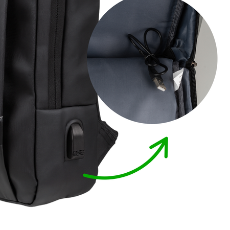 Plecak nowoczesny, na studia, szkolny czarny, z USB, na laptopa 15,6" dla chłopaków/dziewczyn VIO BK91103 black