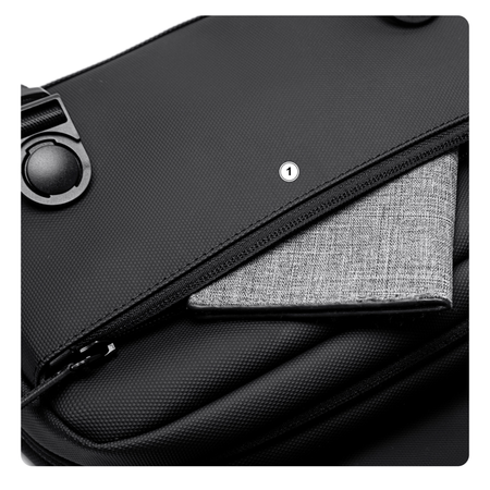 Torebka listonoszka czarna na ramię miejska wodoodporna elegancka na tablet 10,2″ 5,8 l Arctic Hunter K00568Black