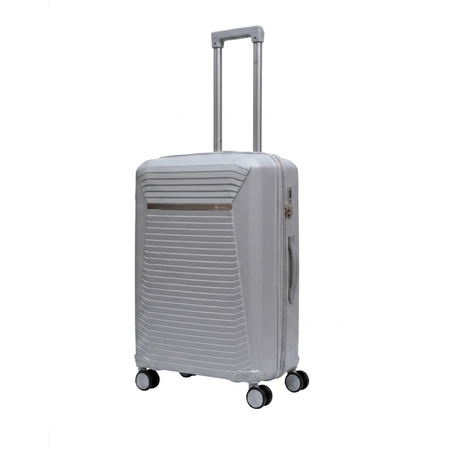 Walizka średnia jasnoszara podróżnicza 67L 3,5kg zamek TSA polipropylenowa