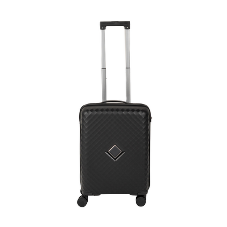 Walizka mała do samolotu czarna na kółkach, trwała i stylowa walizka podróżna z PP , pojemna 41 L Wowbag 7900 S black