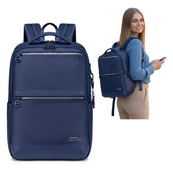 Plecak damski niebieski miejski dla dziewczyny pojemny na studia do pracy