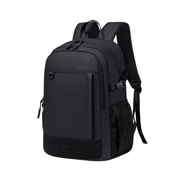 Czarny plecak miejski wodoodporny, 18 l, na laptop 15,6", do pracy, studiów i podróży. SUPER FIVE FB696 Black