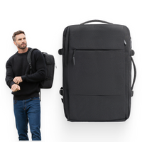 Plecak czarny kabinowy podróżny 50x33x20 na pokład Wizzair LOT VIO WJ8423 black