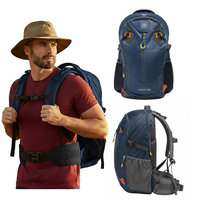 Plecak trekkingowy granatowy wyprawowy w góry wytrzymały lekki pojemny 50 L