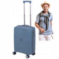 Walizka mała, do samolotu jasnoniebieska – kabinowa,  elegancka, funkcjonalna i lekka Wowbag 7918 S light blue