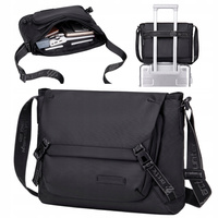 Torebka listonoszka czarna duża na ramię miejska wodoodporna uniwersalna na tablet 9,5 l Arctic Hunter K00528Black