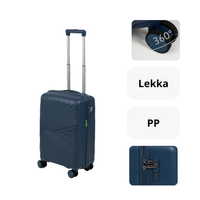 Walizka kabinowa podróżna ciemnoniebieska – elegancka, praktyczna i wytrzymała na kółkach Wowbag 7905 S dark blue