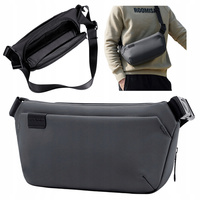 Saszetka nerka szara na ramię damska męska miejska wodoodporna modna nowoczesna torba 4 L Arctic Hunter Y00569Grey