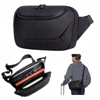 Saszetka nerka męska damska czarna na ramię wodoodporna miejska stylowa funkcjonalna torba 4 L Arctic Hunter Y00561Black