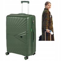 Walizka podróżna duża ciemnozielona na kółkach – lekka, elegancka i wytrzymała 100 L Wowbag 7905 L dark green