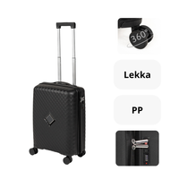 Walizka mała do samolotu czarna na kółkach, trwała i stylowa walizka podróżna z PP , pojemna 41 L Wowbag 7900 S black