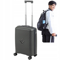 Walizka mała na kółkach ciemnoszara, lekka i funkcjonalna, elegancka walizka podróżna z PP 41 L Wowbag 7900 S dark grey