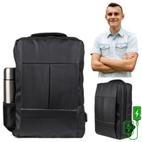 Plecak nowoczesny, na studia, szkolny czarny, z USB, na laptopa 15,6" dla chłopaków/dziewczyn VIO BK91103 black