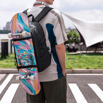 Czarny plecak miejski dla aktywnej młodzieży, 23 l, wodoodporny, na laptopa 15,6", podróżny. SUPER FIVE FB699 Black