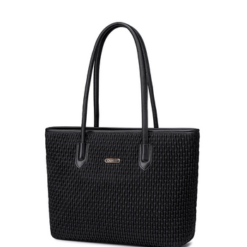 Torba damska shopper czarna klasyczna 17,9 l pojemna z zamkiem na uczelnię i spotkania. CHANTARIA CB800 Black.