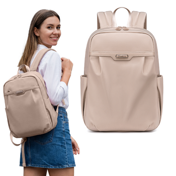 Plecak damski lekki beżowy elegancki modny wodoodporny na MacBook Air Ipad
