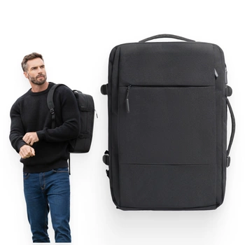 Plecak czarny kabinowy podróżny 50x33x20 na pokład Wizzair LOT WJ8423 black
