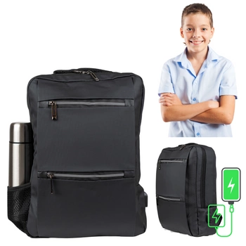 Plecak czarny, szkolny, miejski, damski, męski, nowoczesny, pojemny plecak dla laptopa 15,6", idealny na co dzień, do szkoły i pracy Wowbag BK91105 black