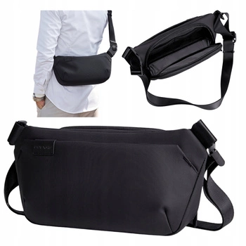 Saszetka nerka czarna męska damska na ramię miejska wodoodporna elegancka stylowa 4 L Arctic Hunter Y00569Black