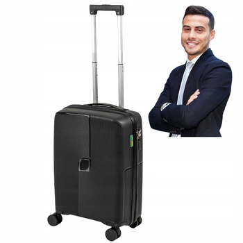 Walizka na kółkach czarna kabinowa – mała, elegancka, podróżna i praktyczna do samolotu Wowbag 7918 S black