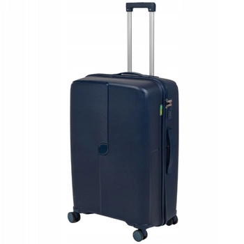 Walizka średnia ciemnoniebieska – podróżna, na kółkach, elegancka, funkcjonalna i pojemna Wowbag 7918 M dark blue