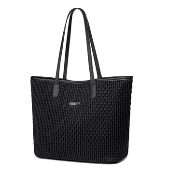 Torba damska shopper czarna elegancka, pojemna 15,6 l, na ramię, modna na co dzień i do pracy. CHANTRIA CB801 Black.