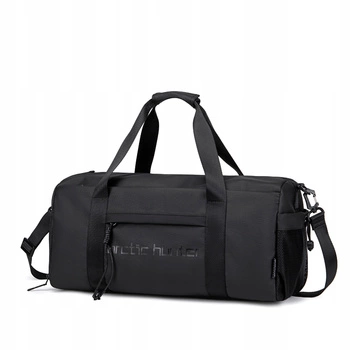 Torba sportowa czarna 25 l miejska, wodoodporna, modna i pojemna na siłownię i podróż. Arctic Hunter LX00537 Black.