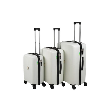 Komplet walizek podróżnych biały 3 szt. nowoczesny zestaw walizek lekkich i wytrzymałych Wowbag 7918 White