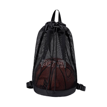 Czarny plecak siatkowy na piłki nożne, koszykowe i siatkowe, 26 l, idealny na treningi i mecze. SUPER FIVE FB760 Black.