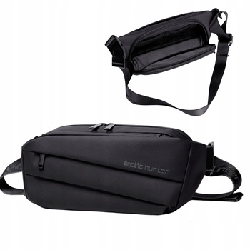 Saszetka nerka męska czarna na ramię wodoodporna miejska stylowa praktyczna nowoczesna 2,8 L Arctic Hunter YB00029Black
