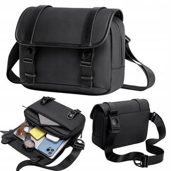 Torebka listonoszka czarna na ramię miejska wodoodporna elegancka na tablet 10,2″ 5,8 l Arctic Hunter K00568Black