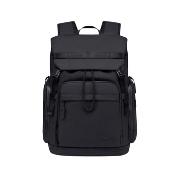 Czarny plecak miejski młodzieżowy, wodoodporny, na laptopa 15,6", 17 l, z wieloma kieszeniami. SUPER FIVE FB723 Black.