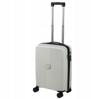 Mała walizka biała kabinowa – podróżna, elegancka, lekka, wytrzymała i praktyczna na kółkach Wowbag 7918 S white