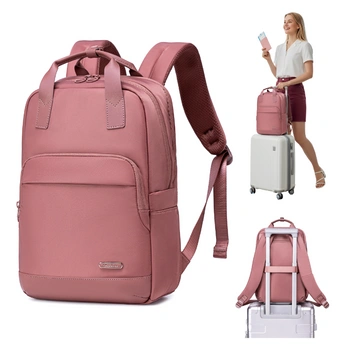 Plecak damski modny różowy cabin size bagaż podręczny do pracy na studia