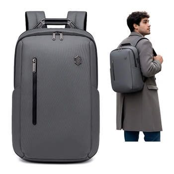 Plecak męski szary miejski z USB wejściem do pracy na studia na co dzień B00915 grey