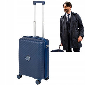 Walizka kabinowa podróżna ciemnoniebieska na kółkach, lekka i wytrzymała 41 L Wowbag 7900 S dark blue