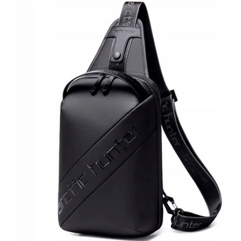 Saszetka na ramię męska damska czarna miejska wodoodporna stylowa funkcjonalna 5,5 L. Arctic Hunter XB00121Black